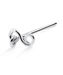 Infinity Shaped Silver Straight Nose Stud NSKA-47